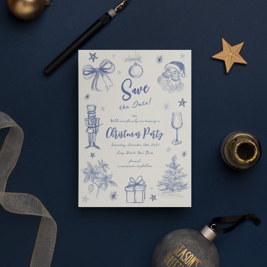 Launige Kritzel-Weihnachtsfeier Save The Date