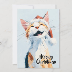 Launige Lustige Süße Orange Meowy Weihnachtskatze Feiertagskarte