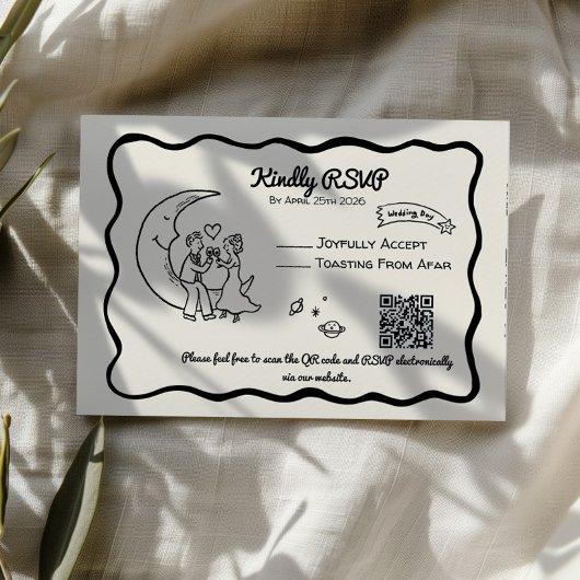 Launige Mond-Zusage-Antwortkarte RSVP Karte