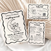 Launige Mond-Zusage-Antwortkarte RSVP Karte