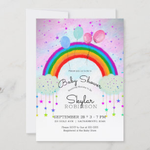 Launige Party-Luftballons Regenbogen Sterne Baby-P Einladung
