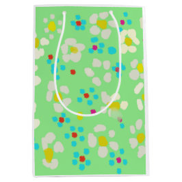 Launige Pastell-Daisy-Blumen-Geschenktasche mittel Mittlere Geschenktüte