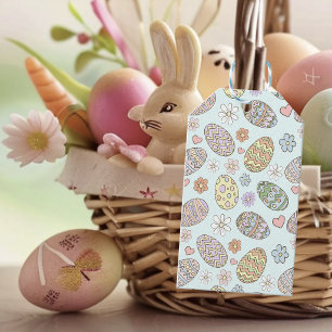 Launige Pastell-Farbene Süße Ostereier Florales Mu Geschenkanhänger