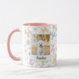 Launige Pastell-Foto-Pudel-Wurfkissen Tasse