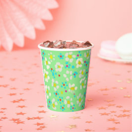 Launige Pastell-Gänseblümchen-Blumen-Party-Papierb Pappbecher