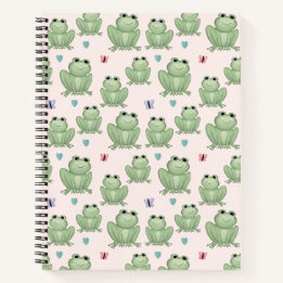 Launige rosa Aquarell-Frosch-Kinderzimmer Notizblock