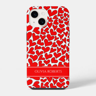 Launige rote Herzen Valentinstag Personalisiert iPhone 14 Hülle