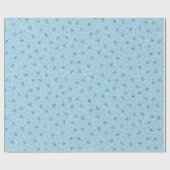 Launige Schneeflocken Weihnachtsmuster Hellblau Geschenkpapier (Flach)