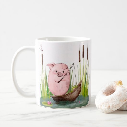 Launige Schweinefischertasse Kaffeetasse (Mit Donut)