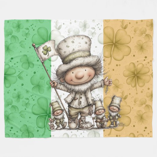 Launige St. Patrick's Day-Figuren Fleecedecke (Vorderseite (Horizontal))