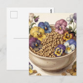 Launige Stiefmütterchen-Blumen-Cereal-Schale Postkarte (Vorne/Hinten)