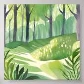Launige Wälder | Wald-Aquarell-Landschaft Poster (Vorne)
