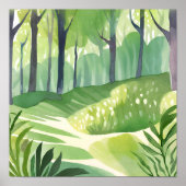 Launige Wälder | Wald-Aquarell-Landschaft Poster (Vorne)