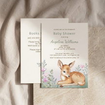 Launige Waldhirsch-Baby-Shower-Dankeskarten