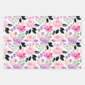 Launige Wasserfarben-Blumenverpackung  Geschenkpapier Set (Vorderseite)