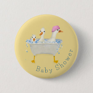 Launige Wasserfarben-Enten im Badewannen-Baby-Show Button