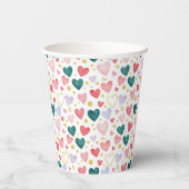 Launige Wasserfarben-Herzen & goldener Schimmer Pappbecher (Rückseite)