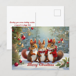 Launige Weihnachts-Eichhörnchen-Freude Postkarte