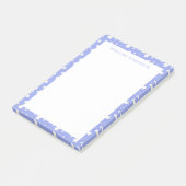Launige weiße Sterne Hellblaues Monogramm Post-it Klebezettel (angewinkelt)