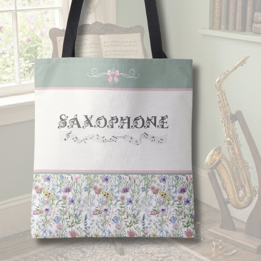 Launige Wildblumen-Saxophon-Accessoire-Tasche Tasche