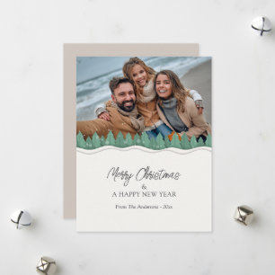 Launige Winterurlaubs-Familienfoto-Weihnachten Feiertagskarte