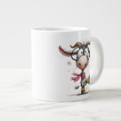 Launige Ziege mit Spezialitäten-Tasse mit Brille Jumbo-Tasse (Vorderseite Rechts)