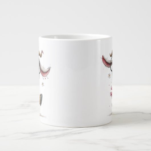 Launige Ziege mit Spezialitäten-Tasse mit Brille Jumbo-Tasse (Vorderseite)