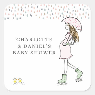 Launiger Baby-Shower-Aufkleber für werdende Mütter Quadratischer Aufkleber
