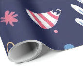 Launiger blauer Schneemann Geschenkpapier (Rolleneckpunkt)