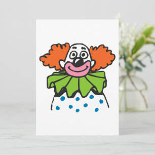 Launiger Clown-Charakter mit orangefarbenem Haar Einladung