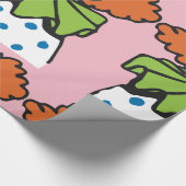 Launiger Clown-Charakter mit orangefarbenem Haar Geschenkpapier (Ecke)