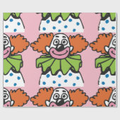 Launiger Clown-Charakter mit orangefarbenem Haar Geschenkpapier (Flach)