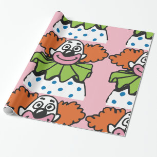 Launiger Clown-Charakter mit orangefarbenem Haar Geschenkpapier