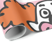 Launiger Clown-Charakter mit orangefarbenem Haar Geschenkpapier (Rolleneckpunkt)