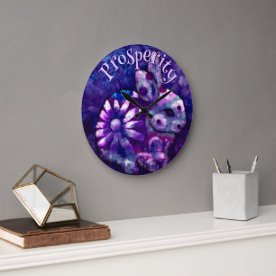Launiger floraler personalisierter Hase Große Wanduhr