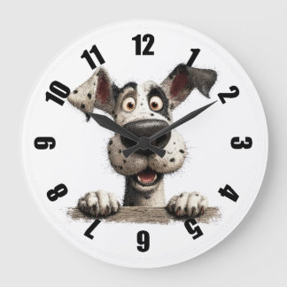 Launiger Hund Große Wanduhr