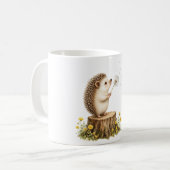 Launiger Igel bläst einen Löwenzahn Kaffeetasse (Vorderseite Links)