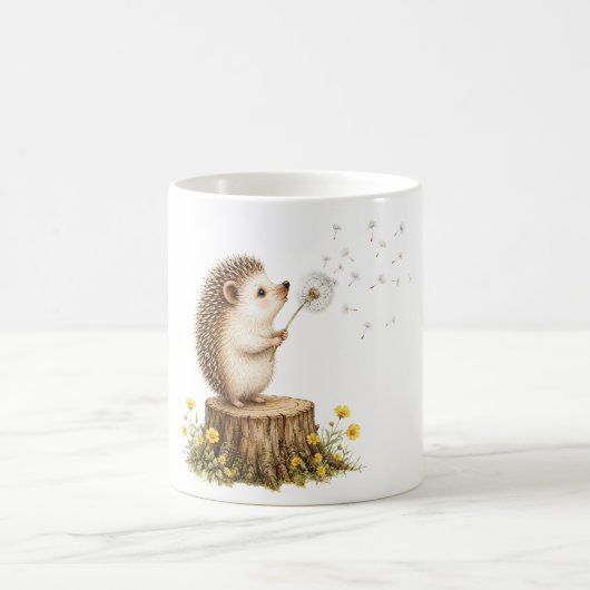 Launiger Igel bläst einen Löwenzahn Kaffeetasse (Mittel)