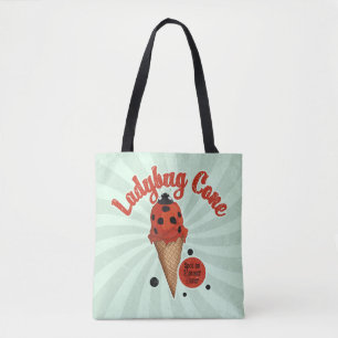 Launiger Marienkäfer   Retro-Eiscreme-Kunst Tasche