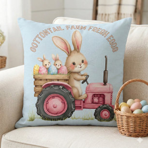 Launiger Osterhasenbauernhof mit Vintage-Traktor Kissen