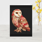 Launiger Patchwork-Eule mit Herzen Muster  Karte (Gelbe Blume)