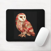 Launiger Patchwork-Owl mit Herzen-Muster  Mousepad (Mit Mouse)
