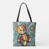 Launiger Patchwork-Weihnachts-Teddybär Tasche (Rückseite)