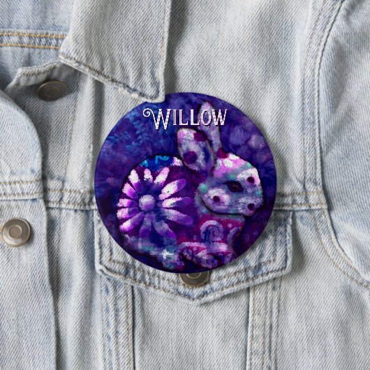 Launiger personalisierter Blumenhase Button (Beispiel)