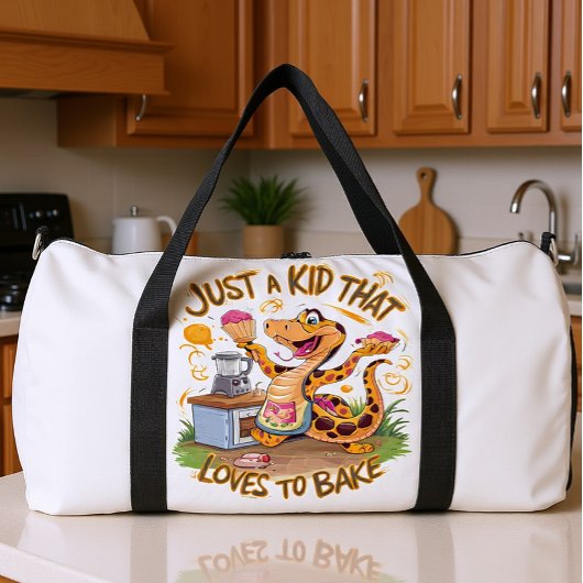 Launiger Schlabberpulli mit kuchenbackender Schlan Duffle Bag