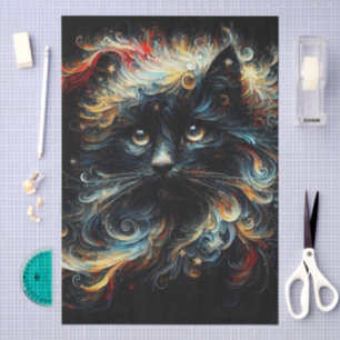 Launiger schwarzer Katzen-Weihnachtsmann-Weihnacht Seidenpapier