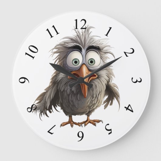 Launiger Vogel Große Wanduhr (Vorderseite)
