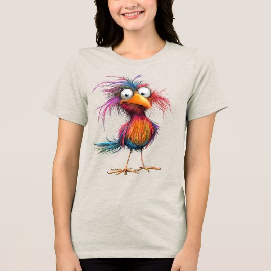 Launiger Vogel Tri-Blend Shirt (Vorderseite)