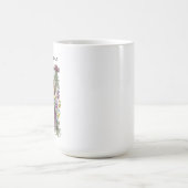 Launiger Vogel- und Wildblumen-Name-Design Kaffeetasse (Mittel)