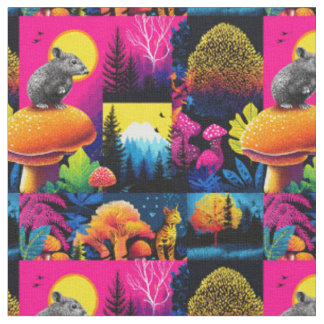 Launiger Wald-Patchwork Stoff
